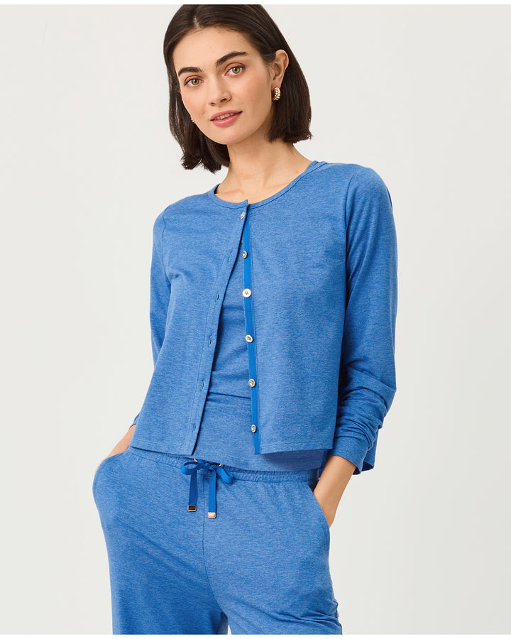 Kai Upf 50+ Cardigan - Heathered Merriweather Blue