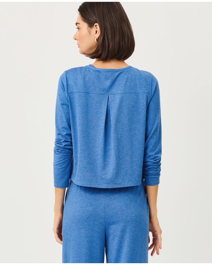 Kai Upf 50+ Cardigan - Heathered Merriweather Blue