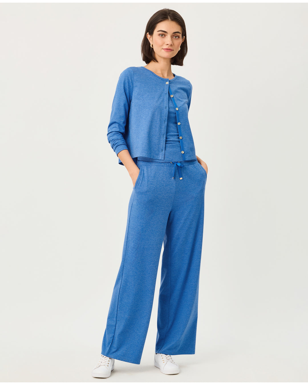 Kai Upf 50+ Cardigan - Heathered Merriweather Blue