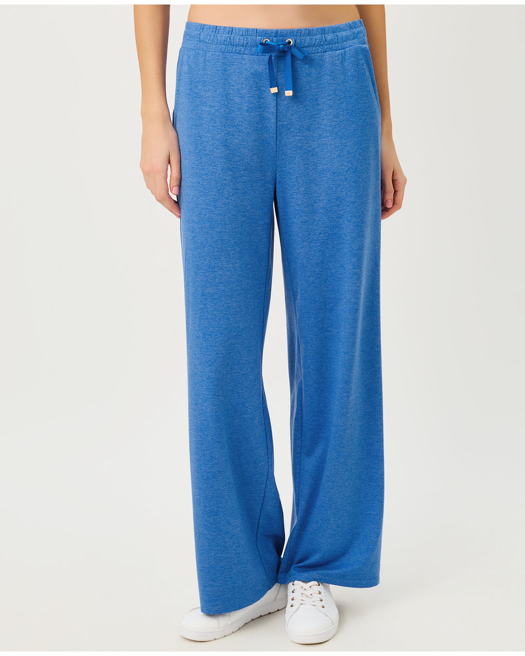 Callie Upf 50+ Wide Leg Pant - Heathered Merriweather Blue