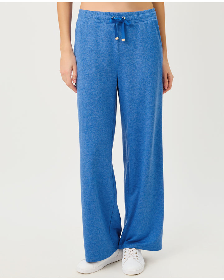 Callie Upf 50+ Wide Leg Pant - Heathered Merriweather Blue