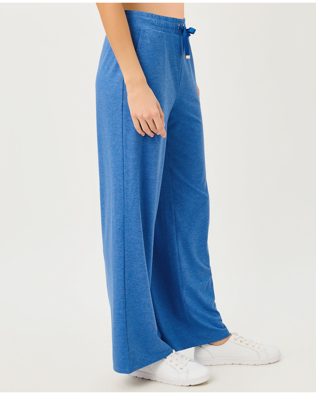 Callie Upf 50+ Wide Leg Pant - Heathered Merriweather Blue