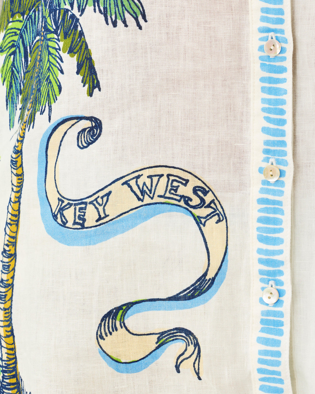 Susana Button Down Shirt - Coconut Key West Toile Engineered