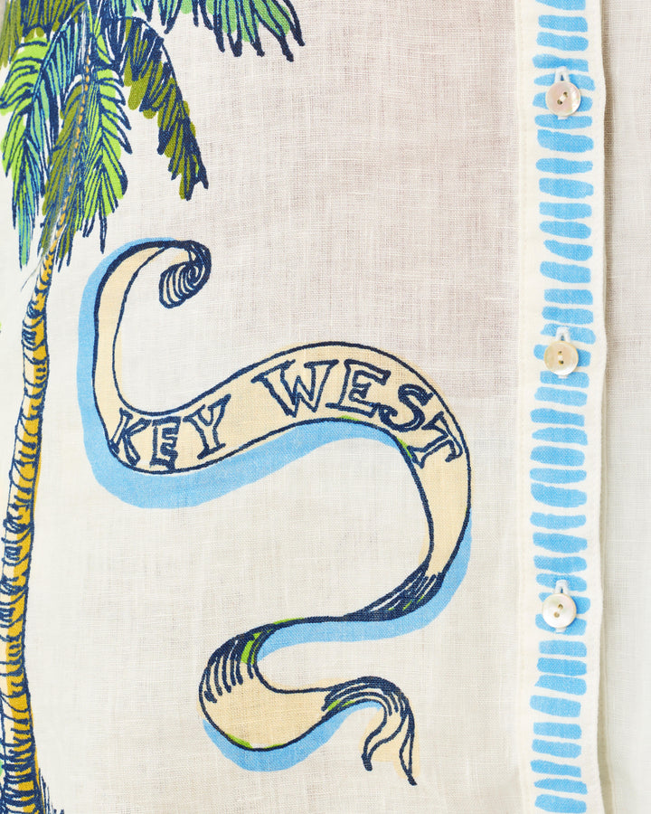 Susana Button Down Shirt - Coconut Key West Toile Engineered