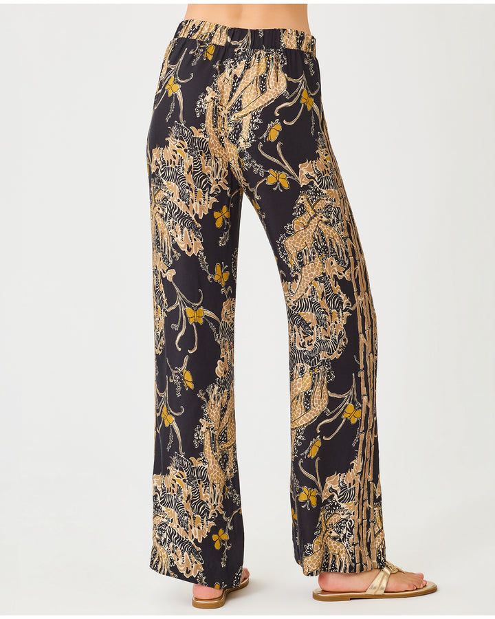 Vianna High Rise Palazzo - Onyx Striped Safari