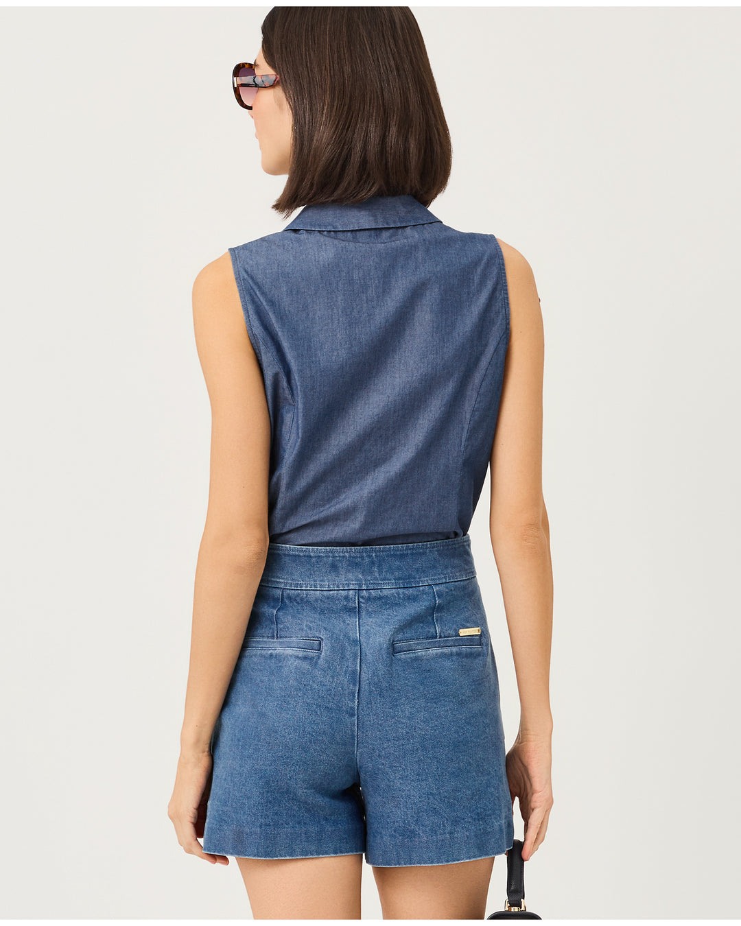 Fenly Sleeveless Top - Indigo Chambray