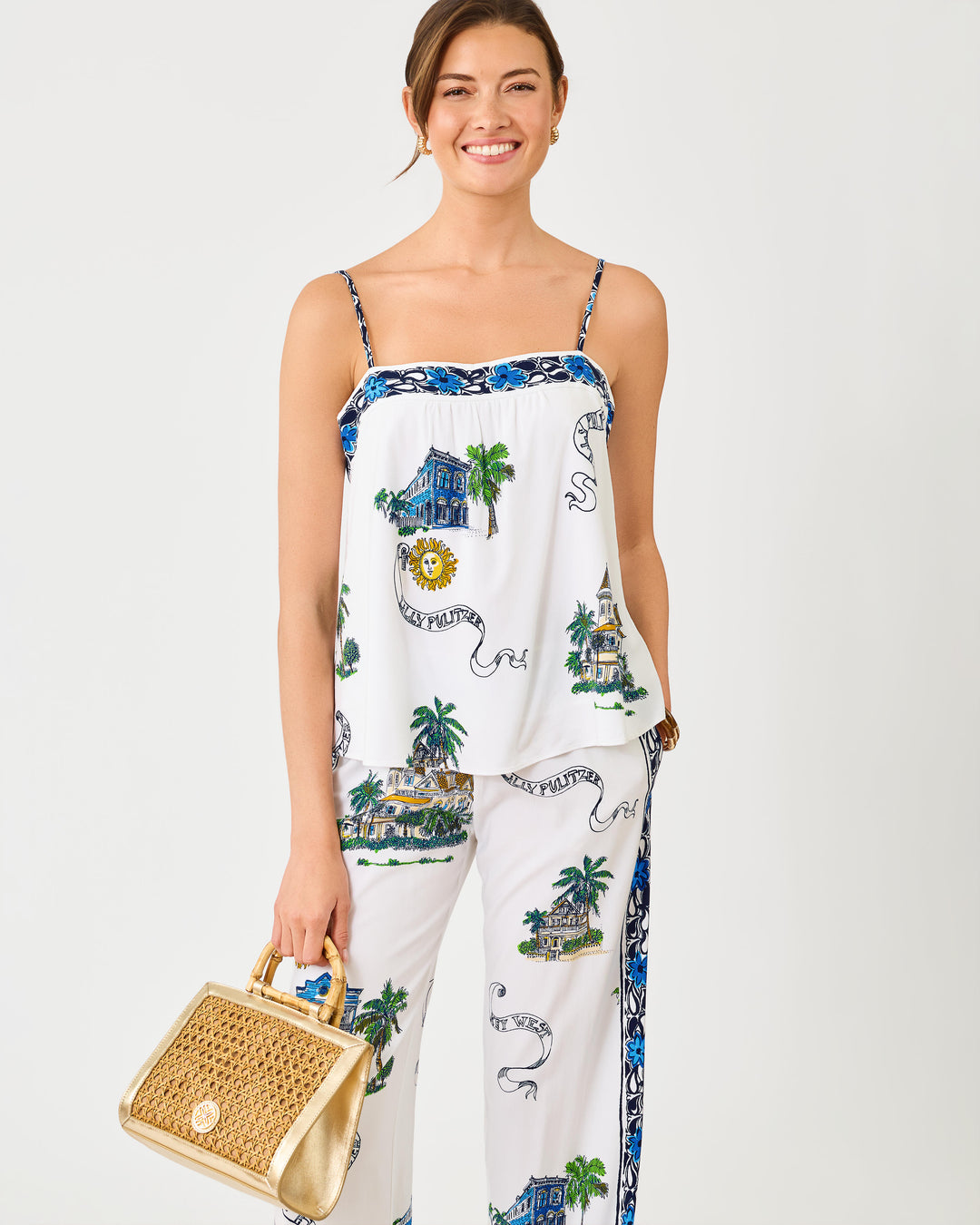 Jamo Sleeveless Top - Coconut Key West Toile