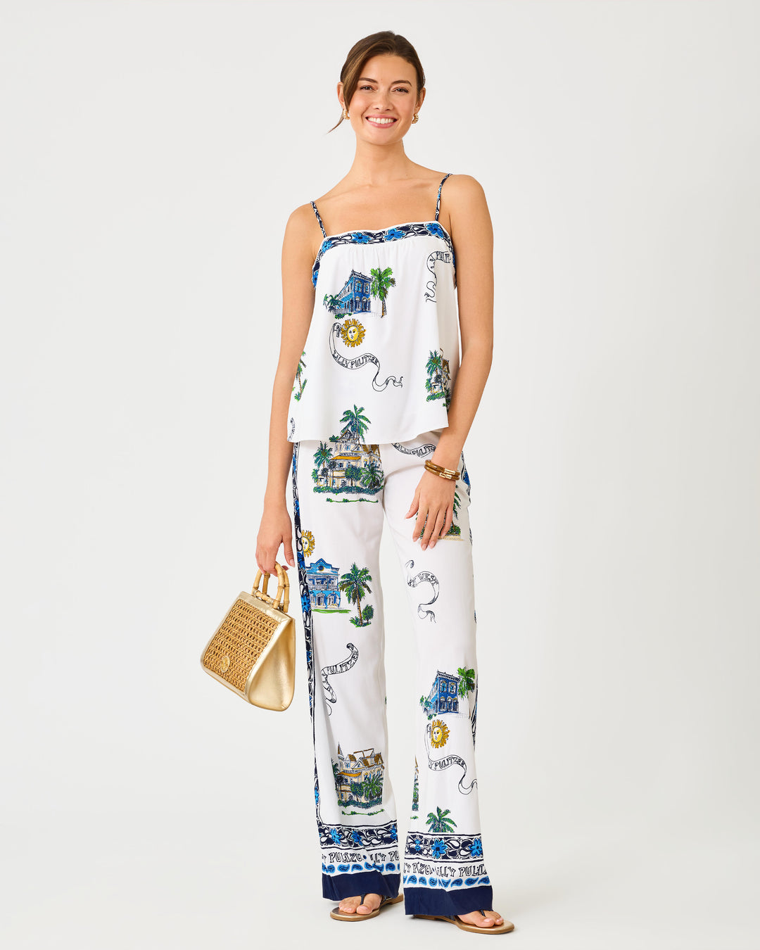 Jamo Sleeveless Top - Coconut Key West Toile