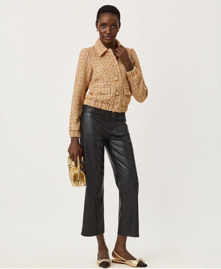 Gwynnie Boucle Jacket - Iced Latte Golden