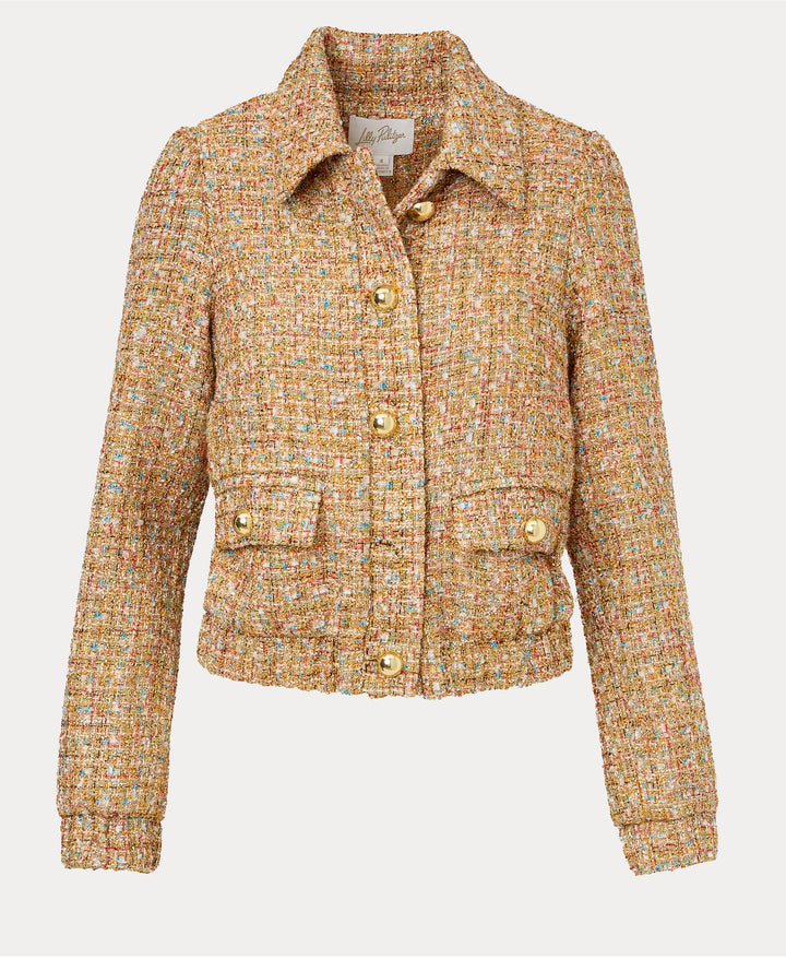 Gwynnie Boucle Jacket - Iced Latte Golden