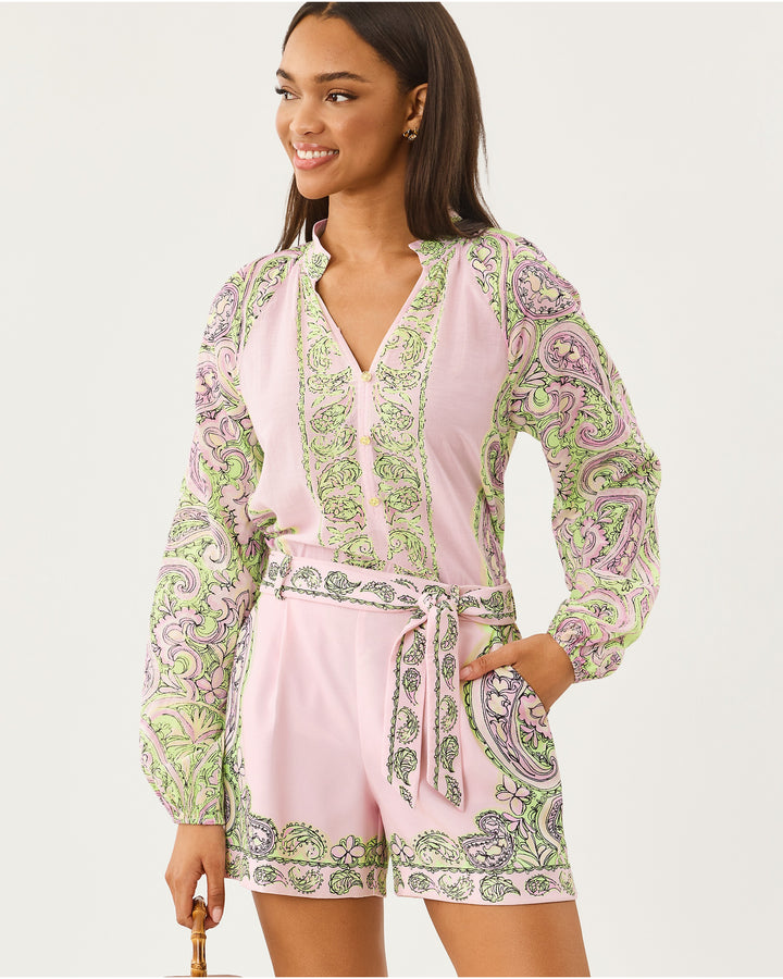 Noor Long Sleeve Top - Lime Chiffon Estoril
