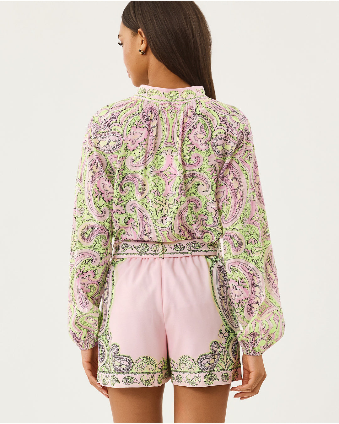 Noor Long Sleeve Top - Lime Chiffon Estoril