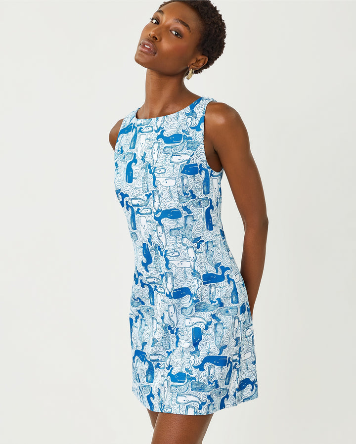 Oriana Shift Romper - Nassau Blue Thar She Blows