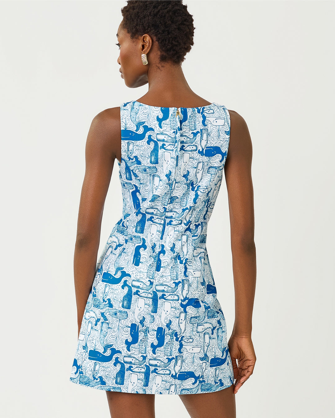 Oriana Shift Romper - Nassau Blue Thar She Blows