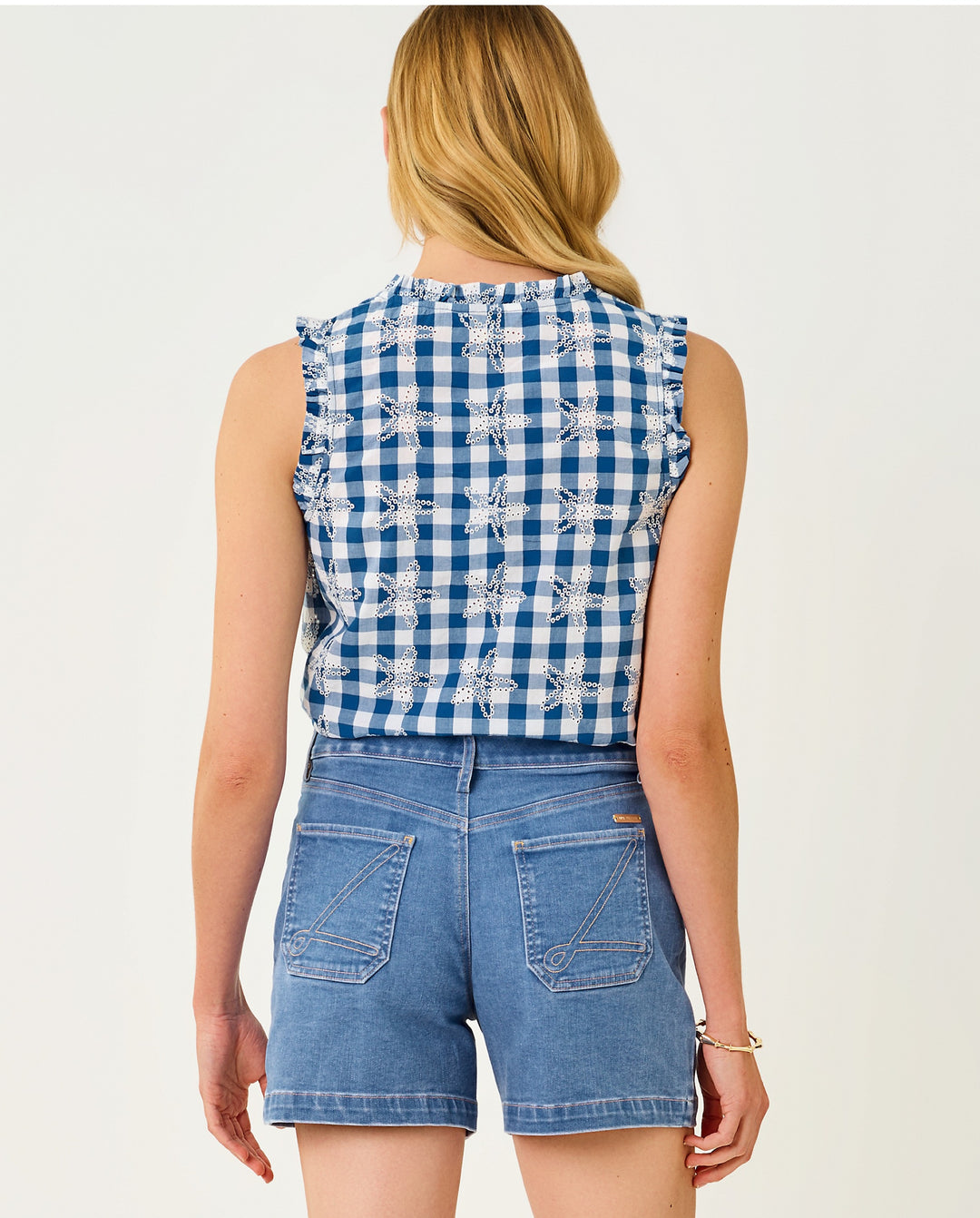 Kavalla Sleeveless Ruffle Top - Starlight Navy Starfishing