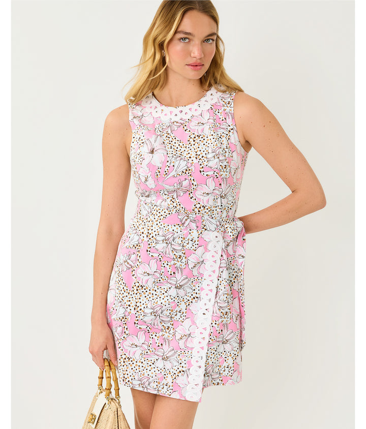 Fresia Stretch Shift Dress - Conch Shell Pink Wildness