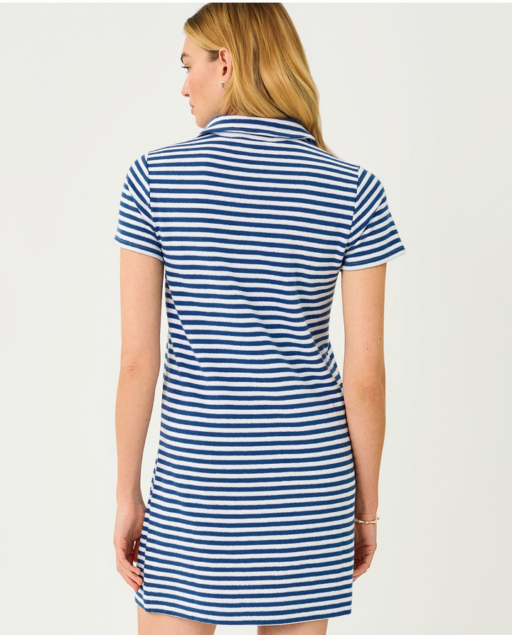 Dune Short Sleeve Dress - Starlight Navy St Tropez Stripe