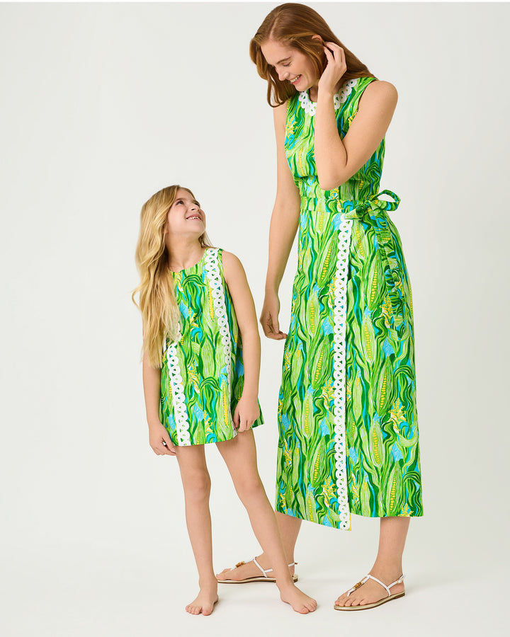 Little Lilly Classic Shift Dress - Turquoise Tide Sweet Corn