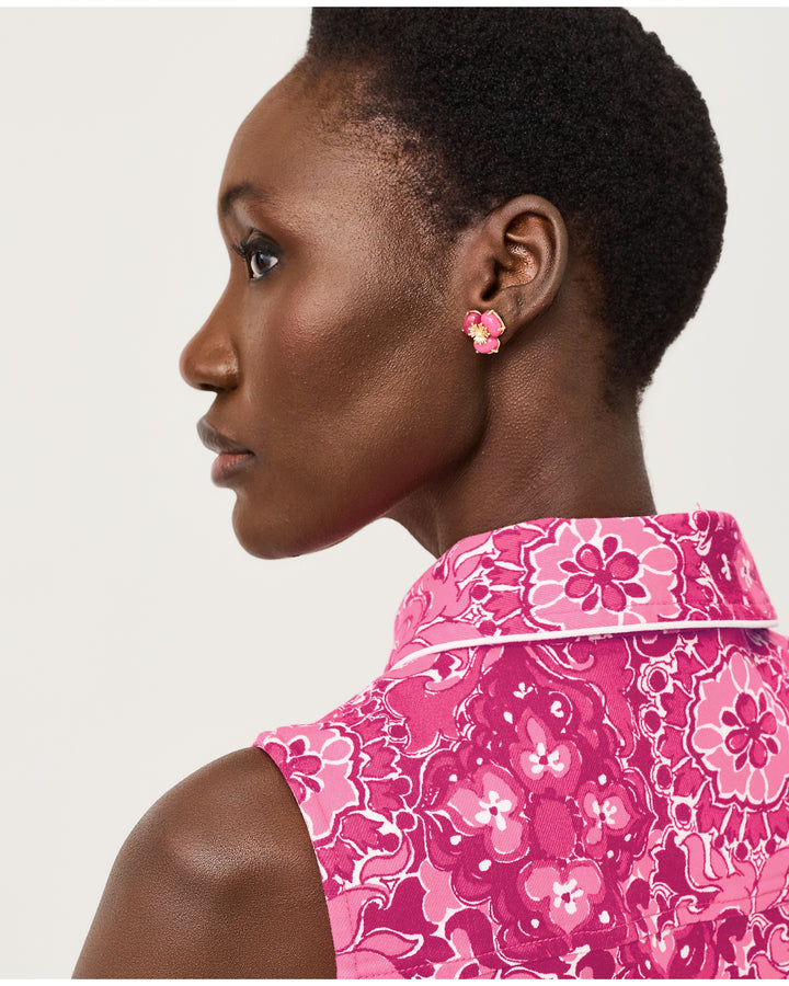 Camouflage Catwalk Earring - Pink Aster
