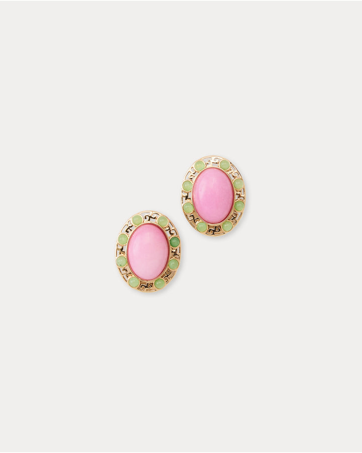 Via Palm Earrings - Oleander Pink