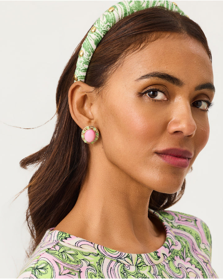 Via Palm Earrings - Oleander Pink