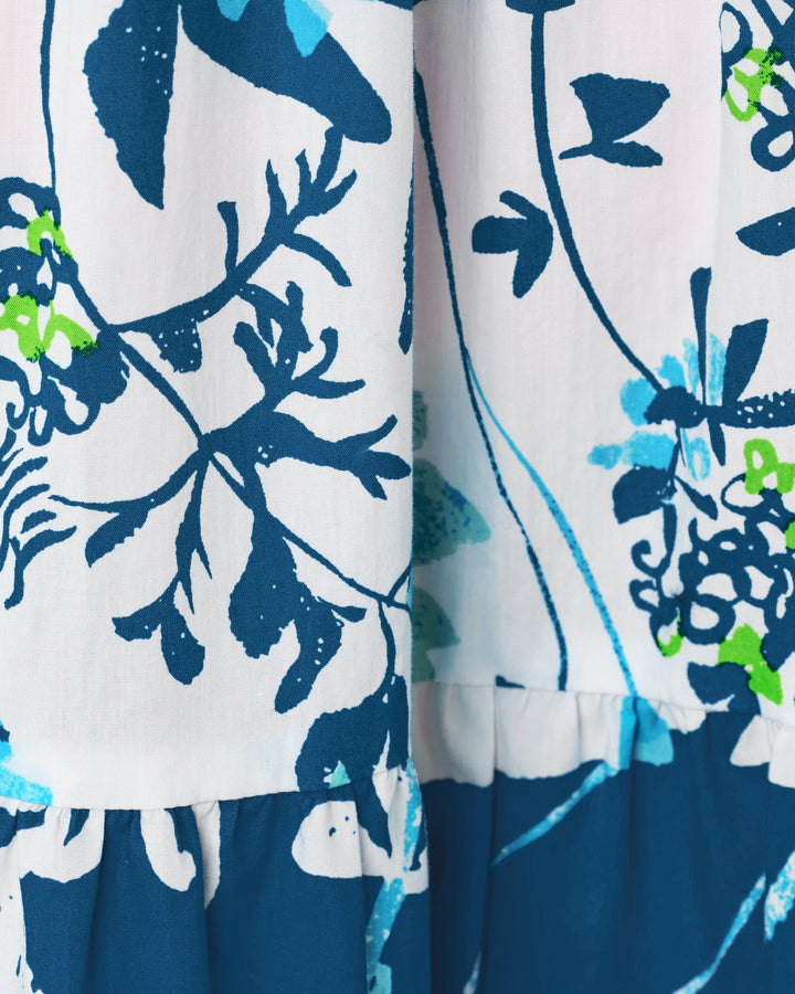 Athyn Smocked Maxi Dress - Resort White Sea Blooms