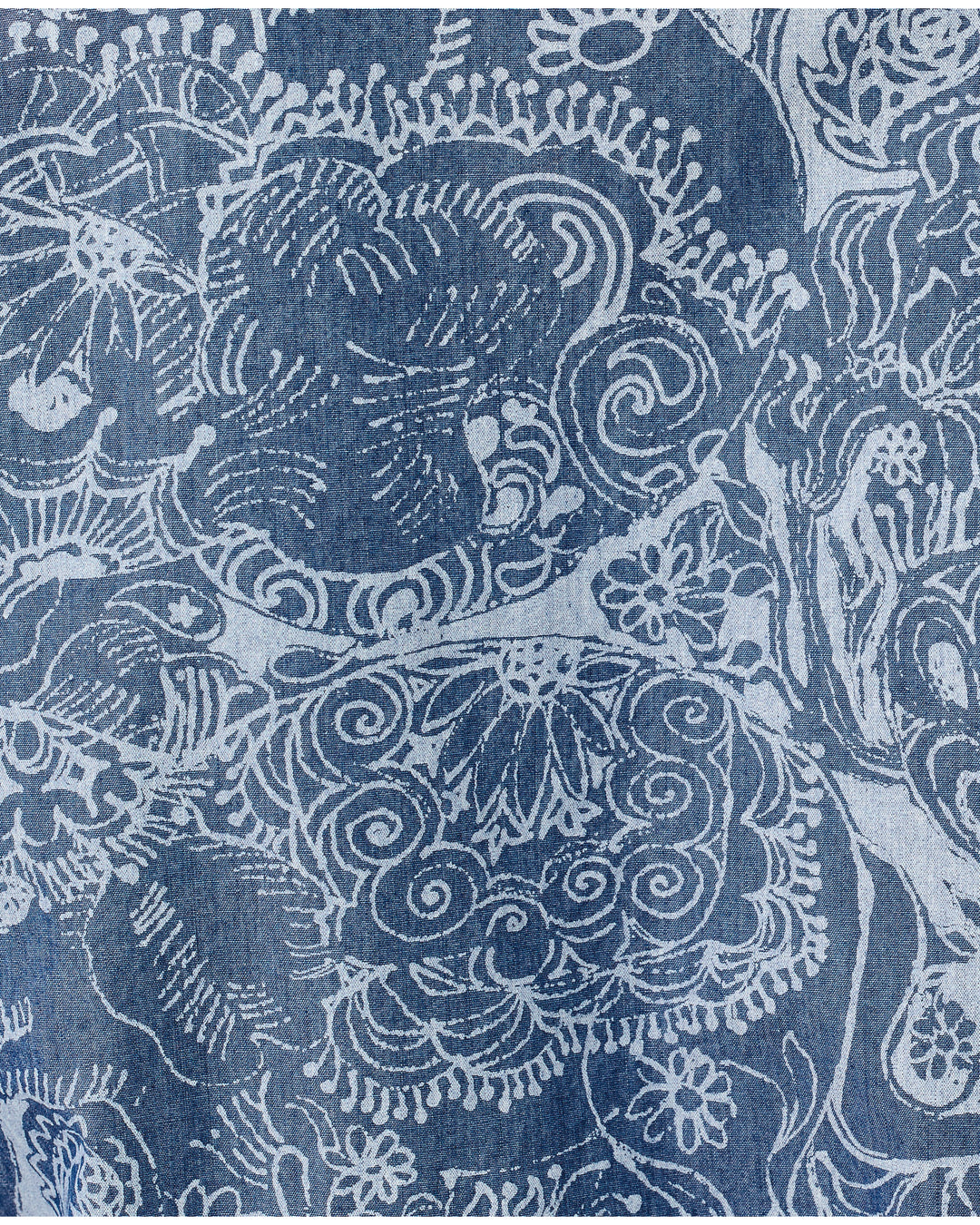 Mialeigh Elbow Sleeve Dress - Indigo All Day Chambray Paisley Parade