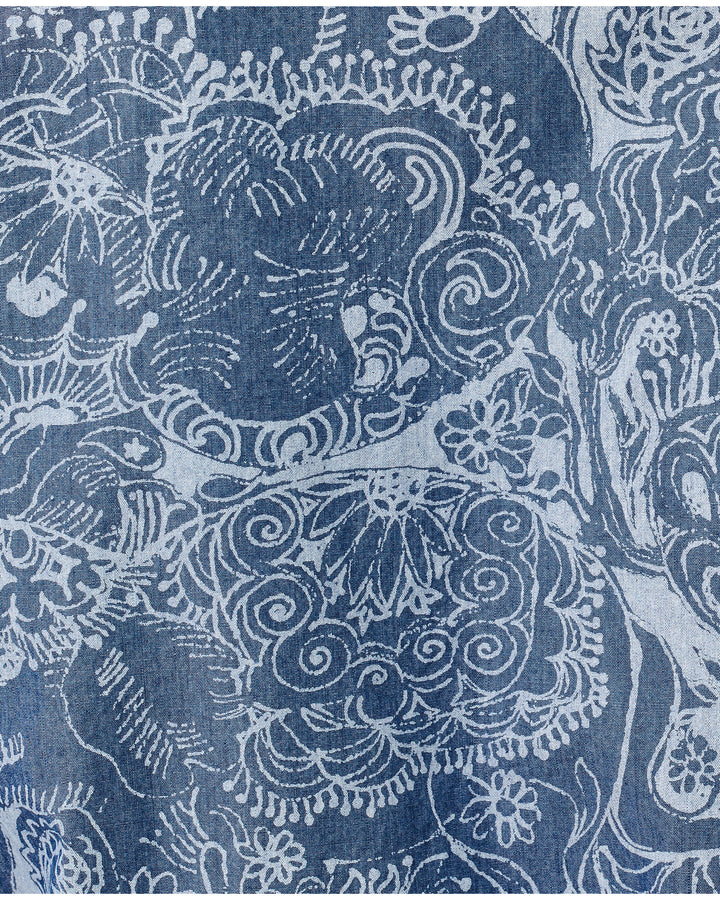 Mialeigh Elbow Sleeve Dress - Indigo All Day Chambray Paisley Parade