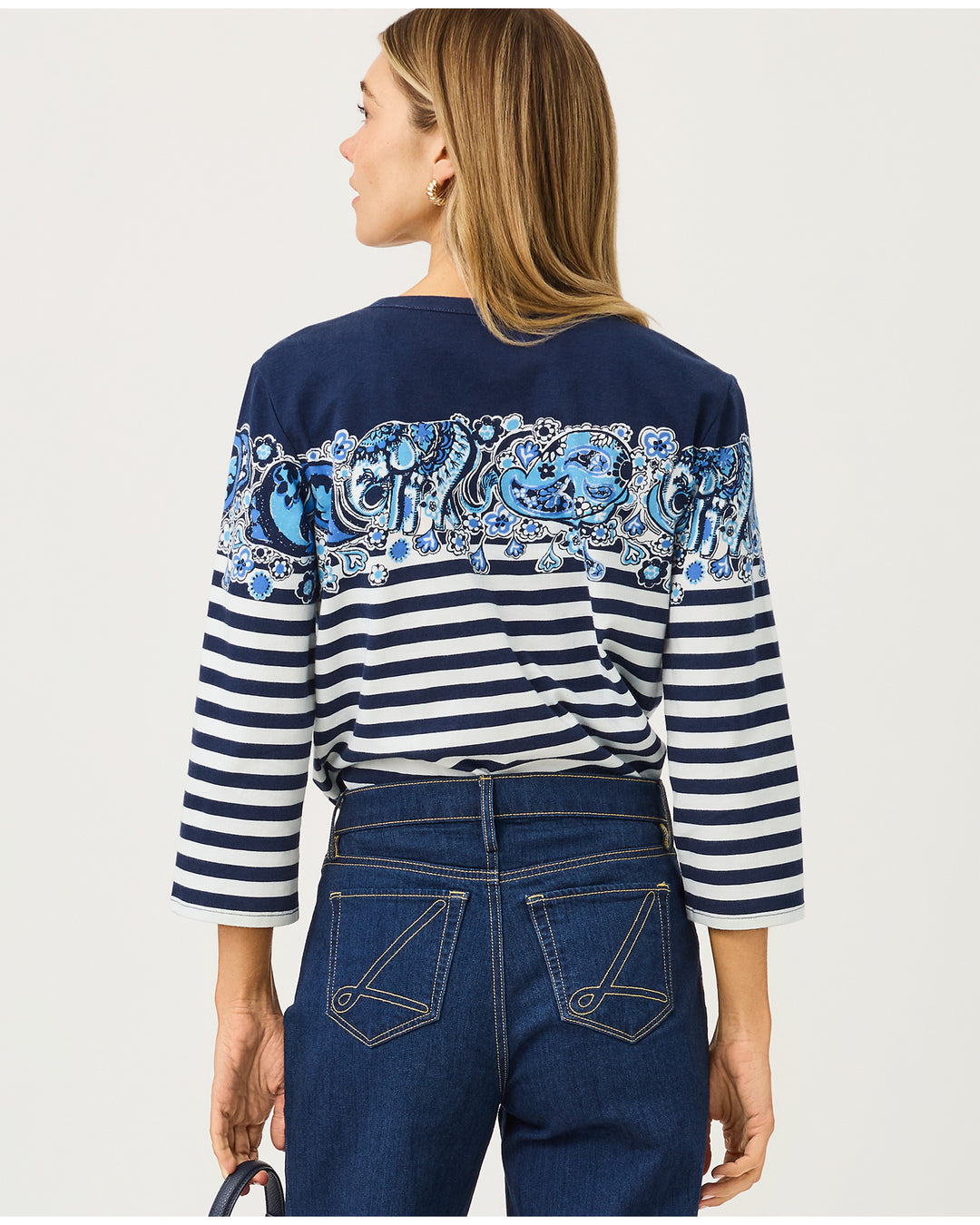 Clairmont 3/4 Sleeved Knit Top - Low Tide Navy The Casbah