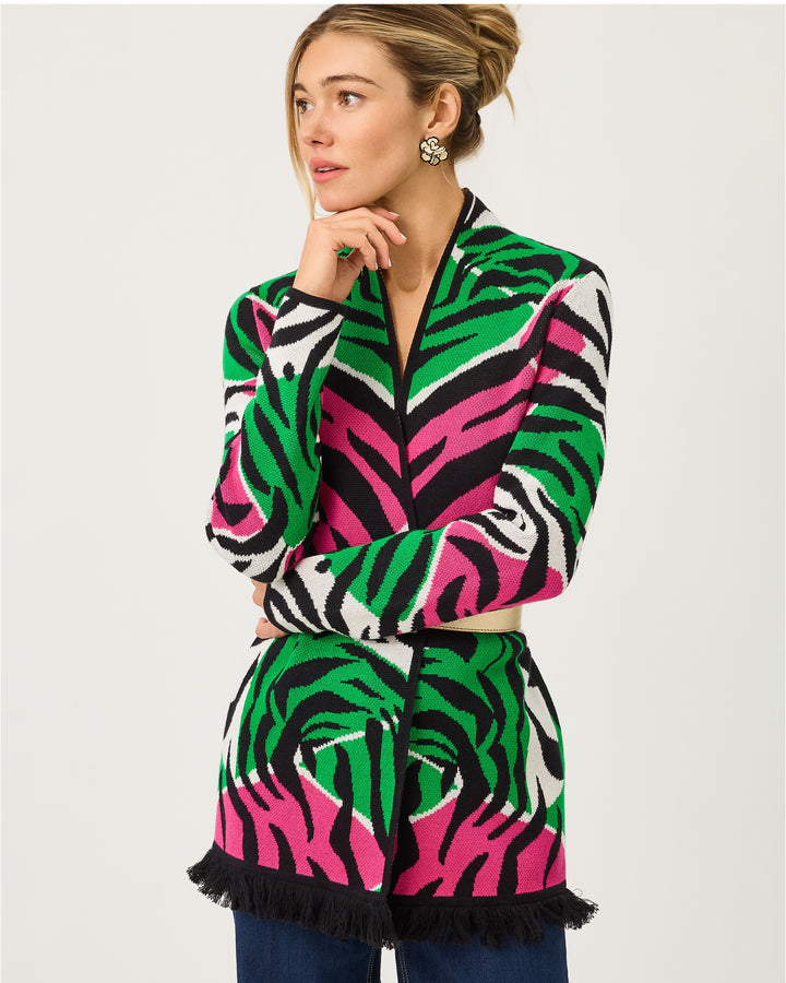 Noble Jacquard Cardigan - Coconut Oversized