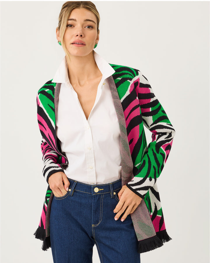 Noble Jacquard Cardigan - Coconut Oversized