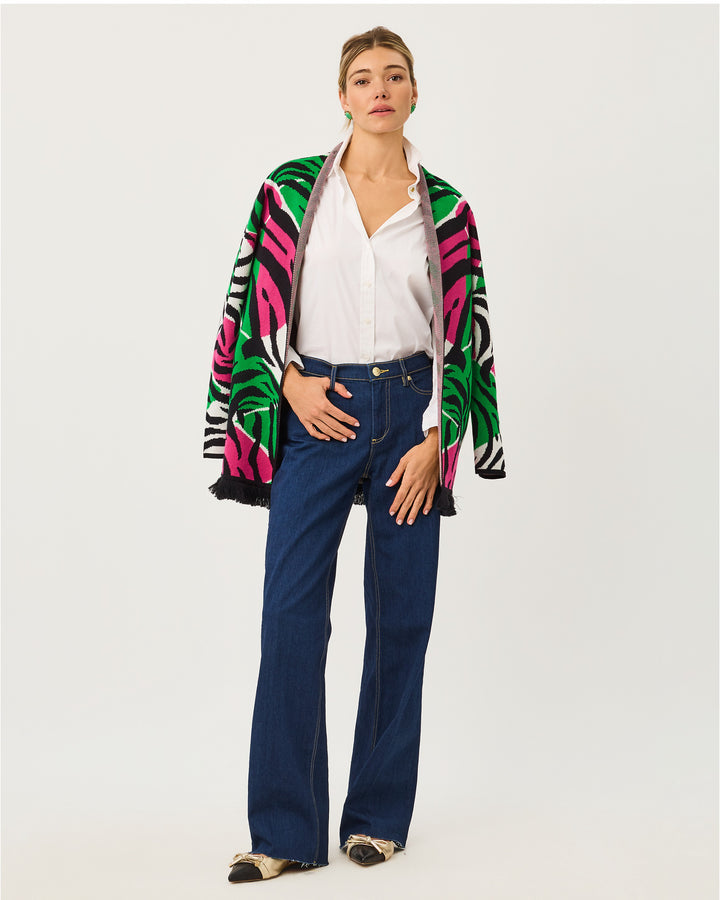 Noble Jacquard Cardigan - Coconut Oversized