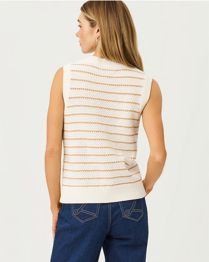 Shayna Sweater Vest - Coconut Palm Tree Stripe