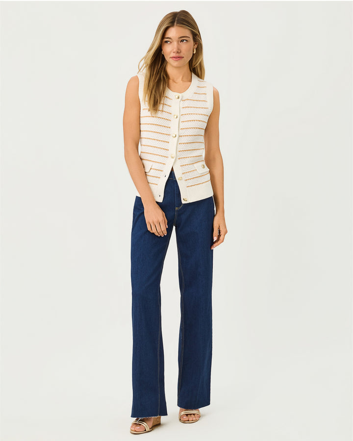 Shayna Sweater Vest - Coconut Palm Tree Stripe