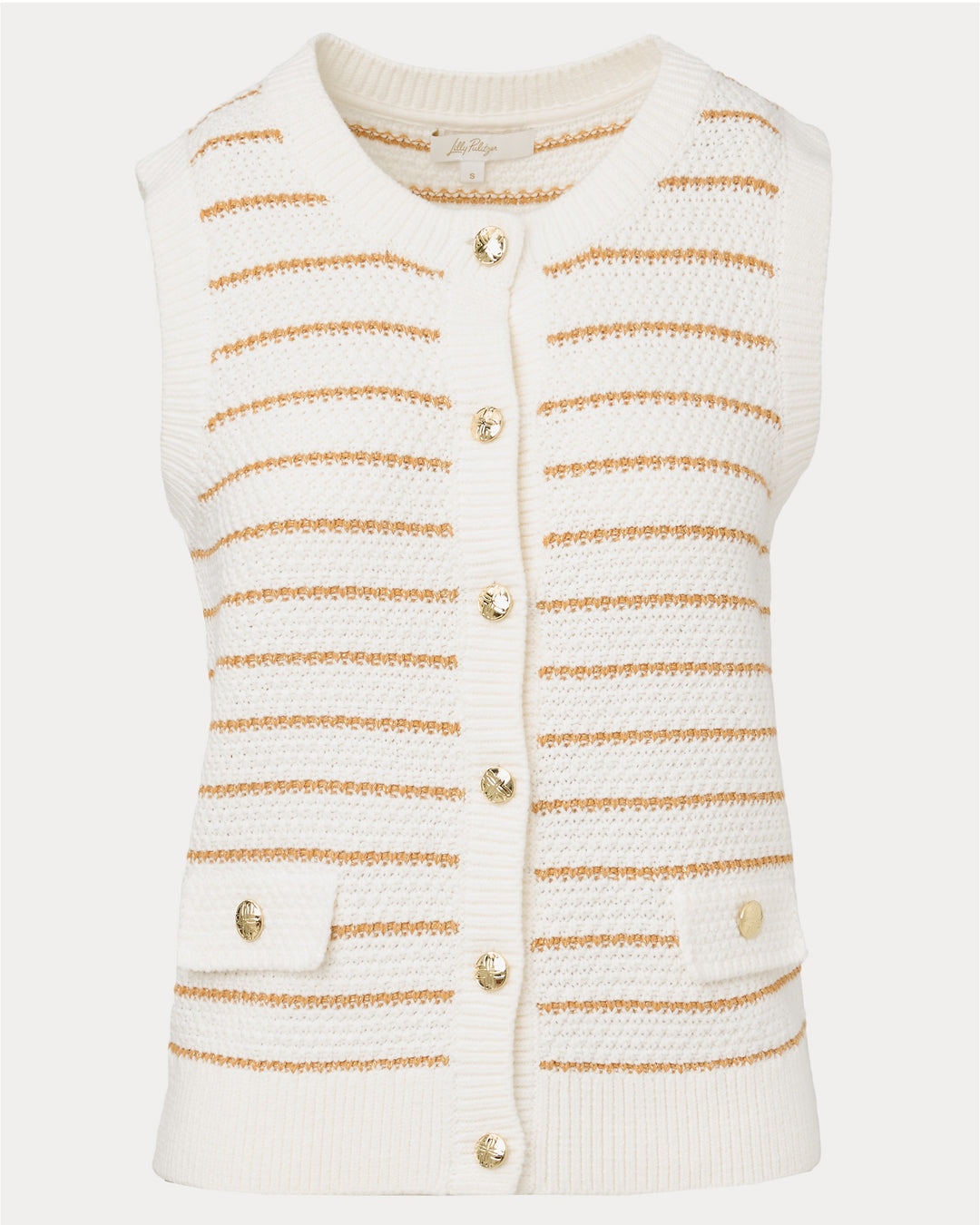 Shayna Sweater Vest - Coconut Palm Tree Stripe