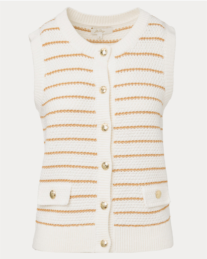 Shayna Sweater Vest - Coconut Palm Tree Stripe