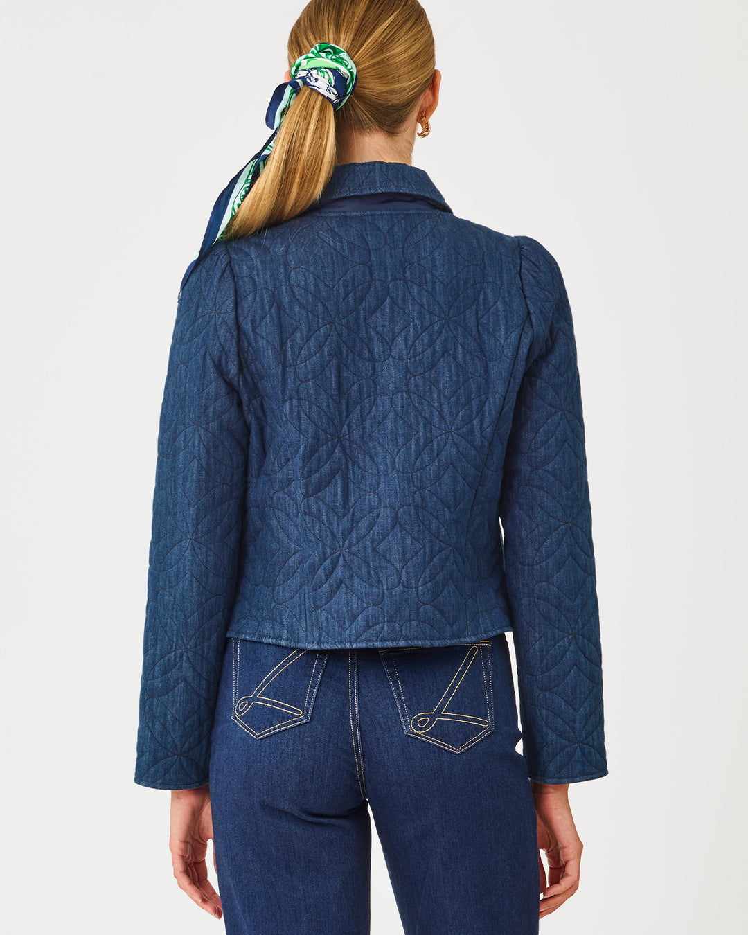 Peyser Quilted Denim Jacket - Dark Wash Butterfly