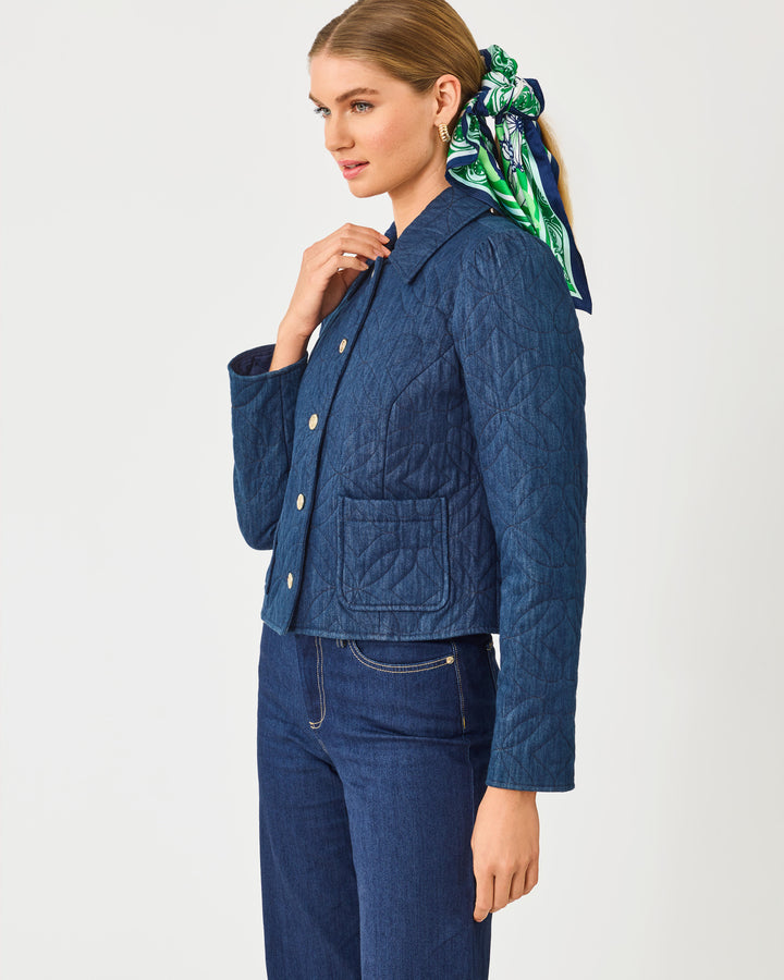 Peyser Quilted Denim Jacket - Dark Wash Butterfly