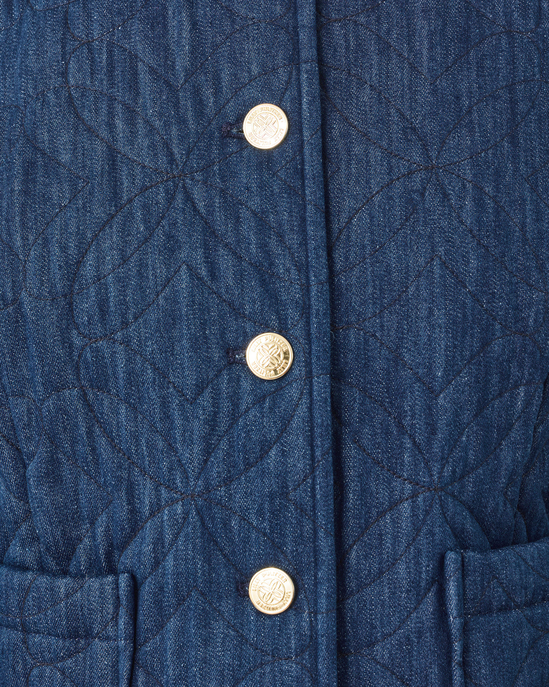 Peyser Quilted Denim Jacket - Dark Wash Butterfly