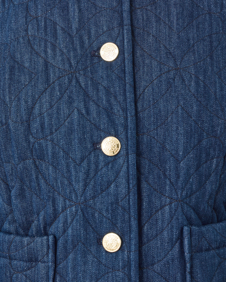 Peyser Quilted Denim Jacket - Dark Wash Butterfly