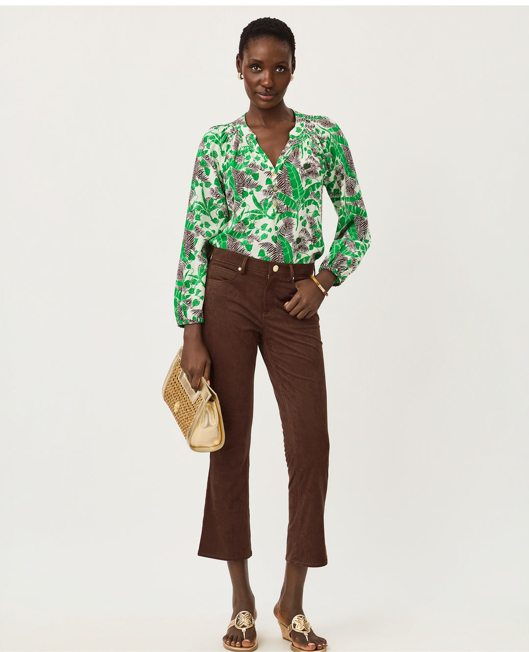 Annet High Rise Crop Flare Pant - Coco Beach