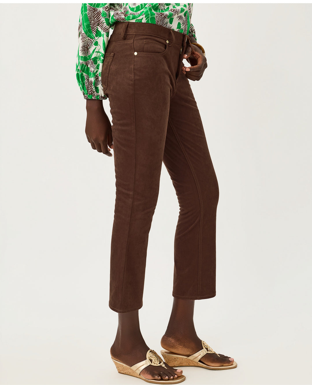 Annet High Rise Crop Flare Pant - Coco Beach