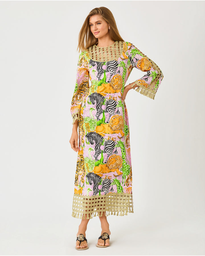 Strothers Stretch Maxi Shift Dress - Multi Lillys Zoo