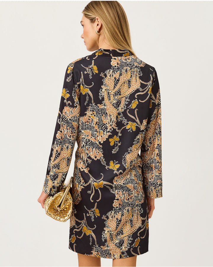 Irella Caftan Dress - Onyx Striped Safari