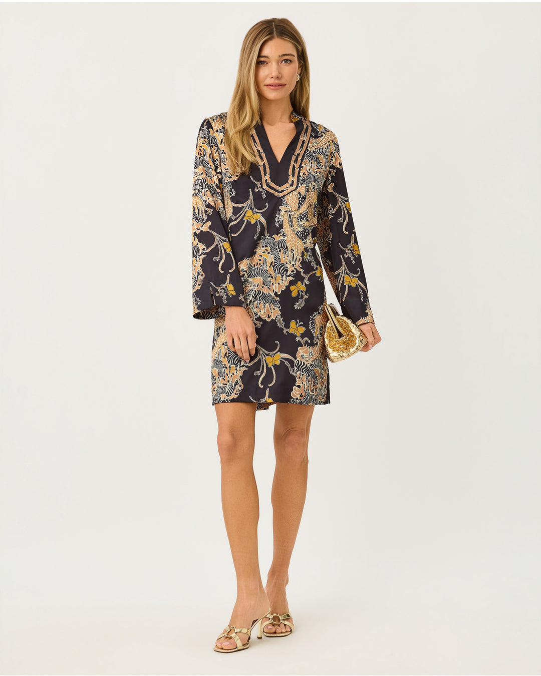 Irella Caftan Dress - Onyx Striped Safari