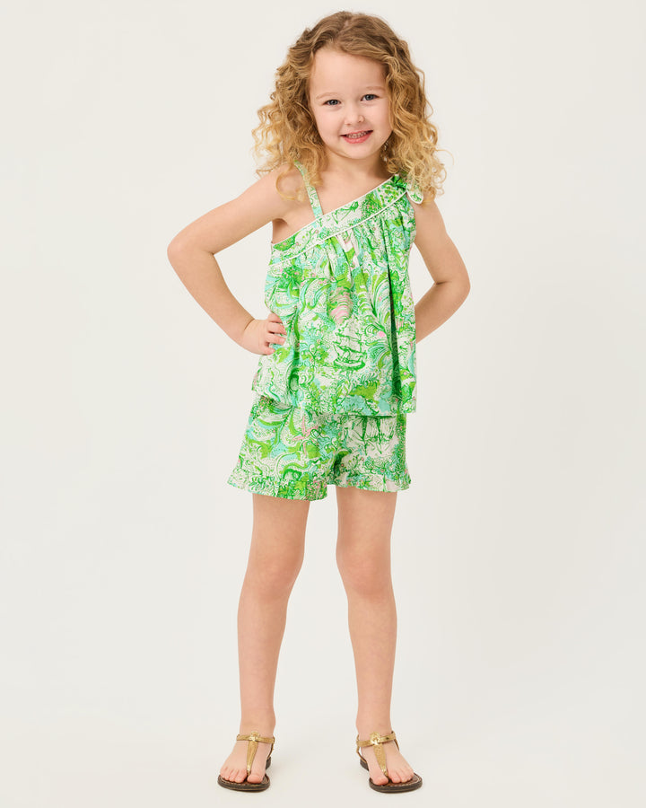 Girls Talulah Ruffle Short - Resort White Ship To Shore