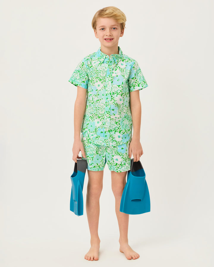 Boys Lavin Button Down Shirt - Mint Condition Burst of Joy