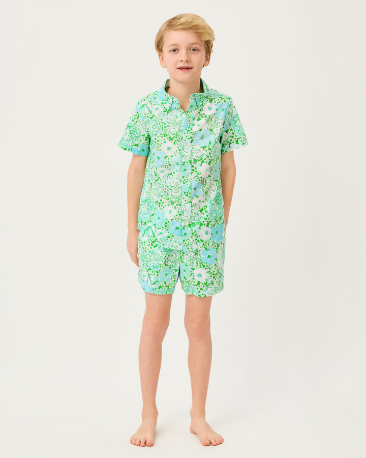 Boys Lavin Button Down Shirt - Mint Condition Burst of Joy