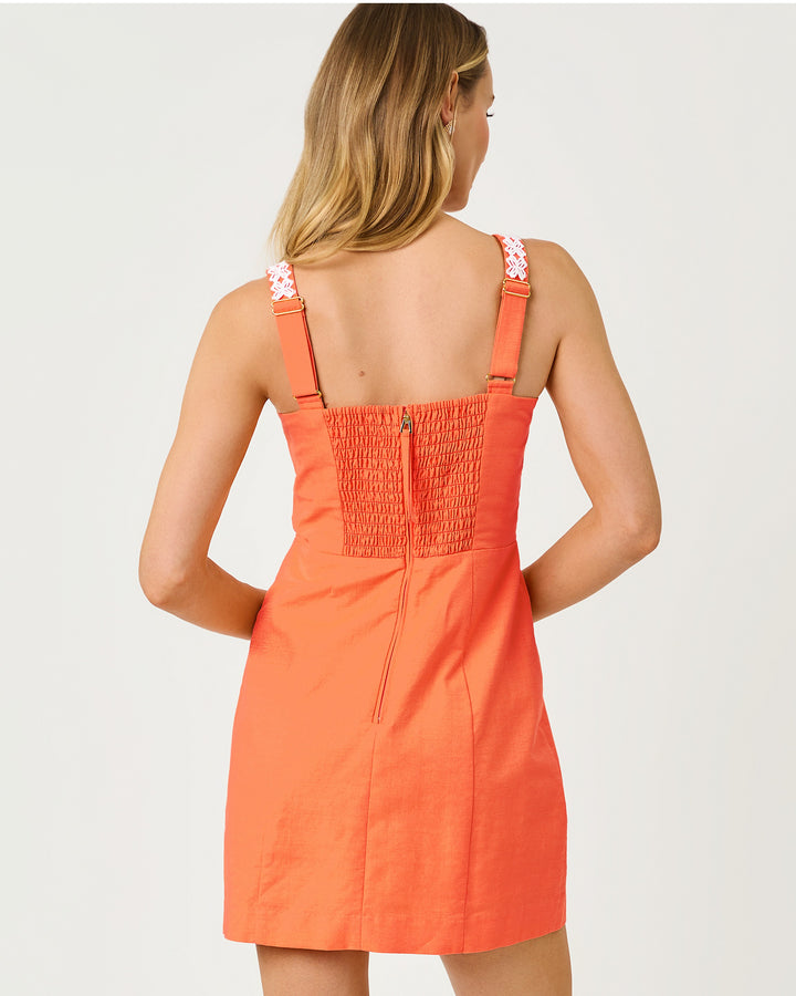 Isleen Skirted Romper - Sunset Orange