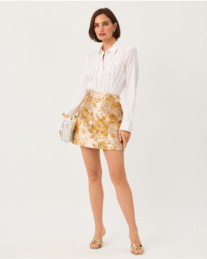 Sarissa Mini Skirt - Begonia Gold in Full Bloom